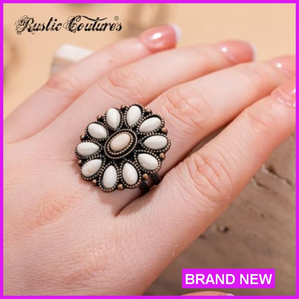 Adjustable Statement Cuff Ring Boho Chic Elegant … - image 3